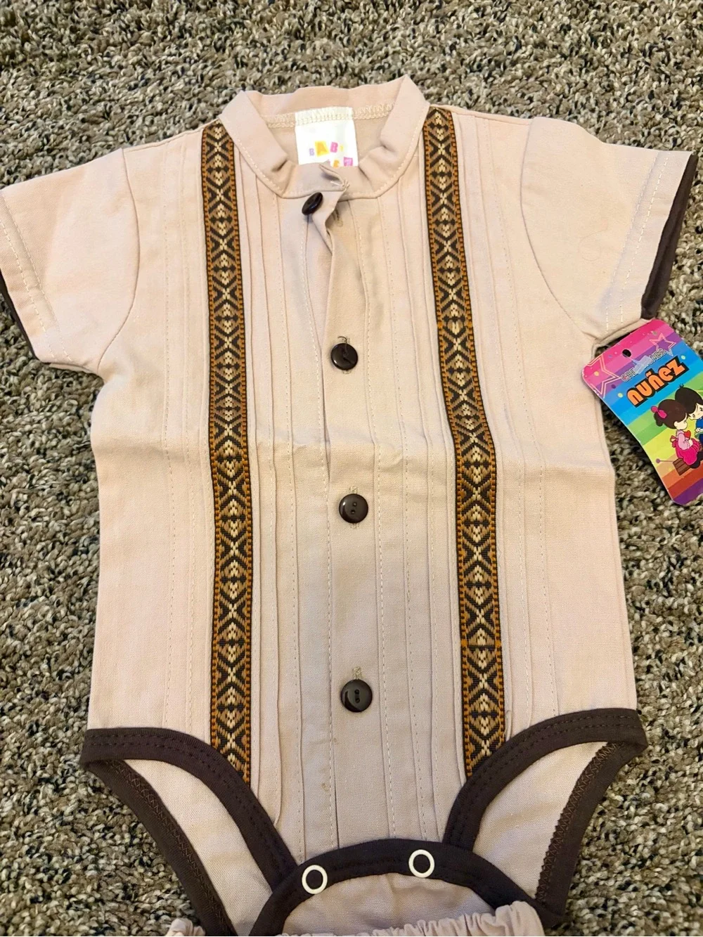Authentic Baby Guayabera Romper Set with Huaraches